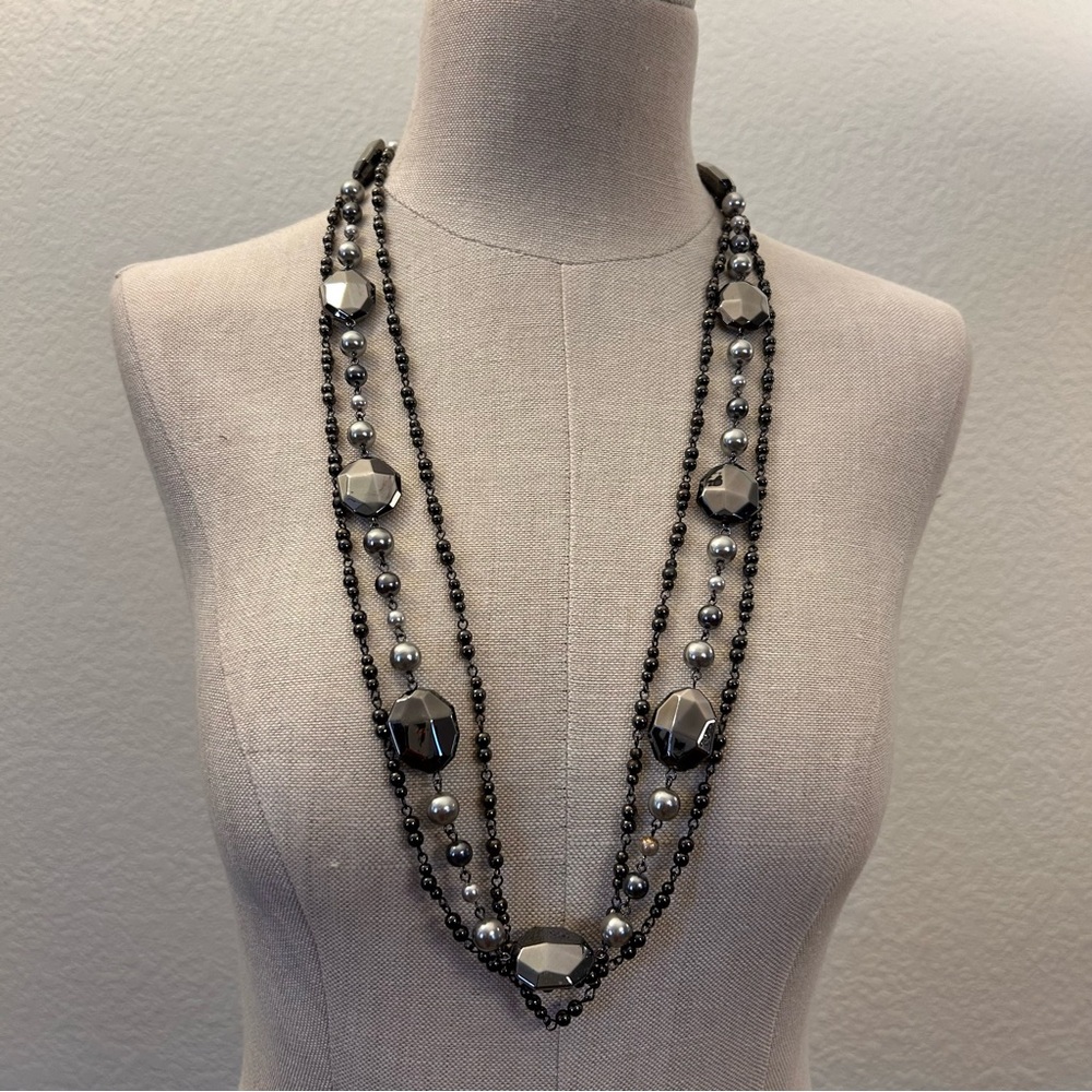 Premier Designs Triple Strand Necklace Set “Moonlight”